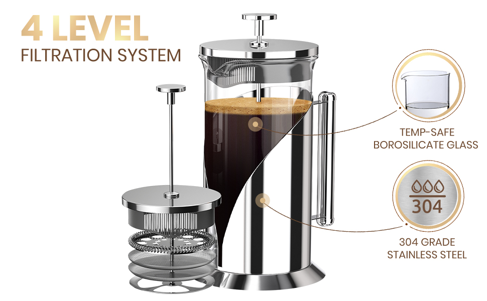French press stainless steel is dishwasher safe