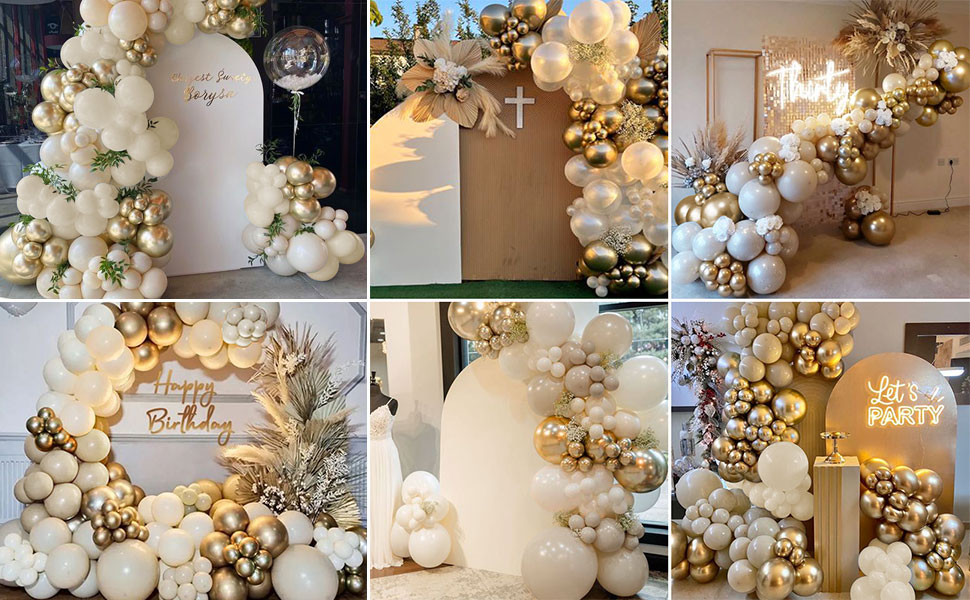 beige balloons