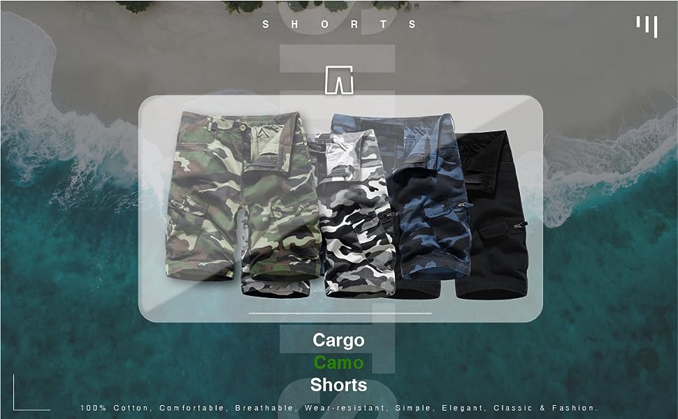 cargo camo shorts mens