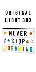 Original light box with 210 letters and 90 emojis