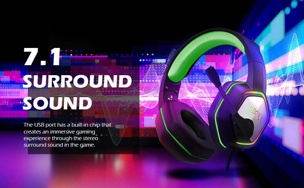 EKSA E1000 PC Gaming Headset with Mic