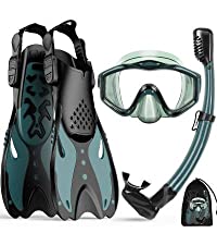 snorkel mask set with flippers