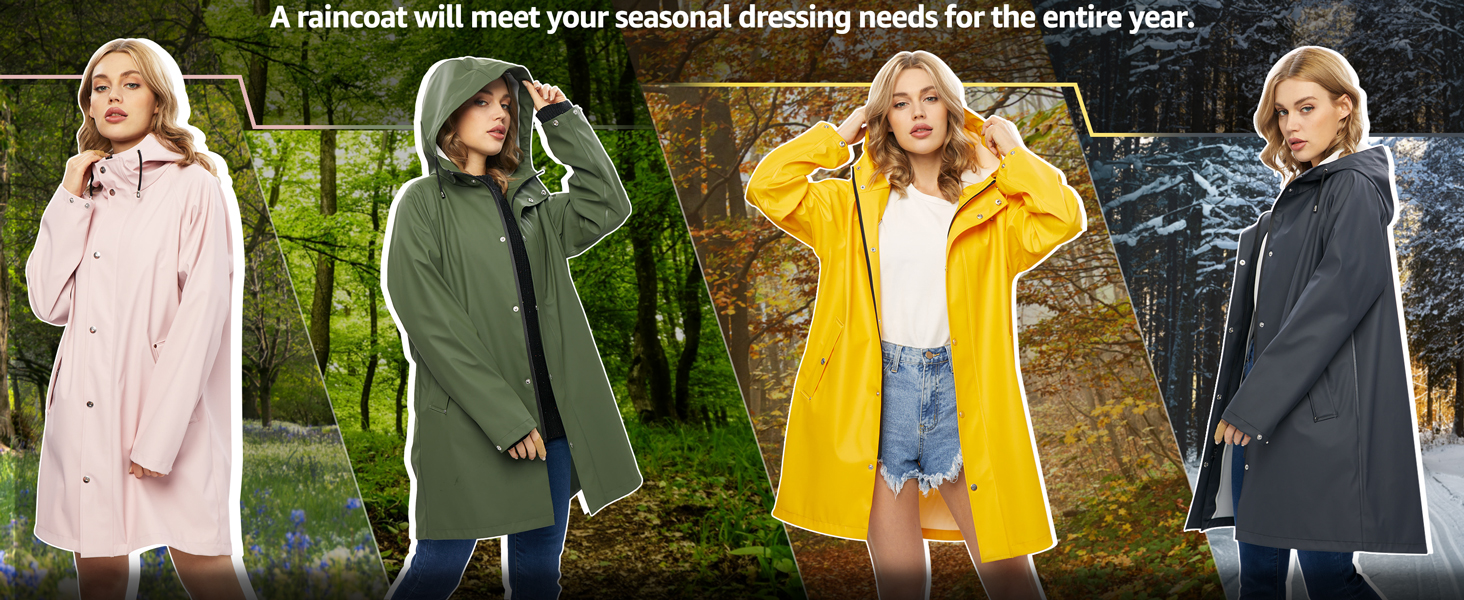 Women long raincoat