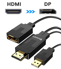 HDMI to DisplayPort Adapter Transmits Signals from HDMI Output to DisplayPort Input Unidirectionally
