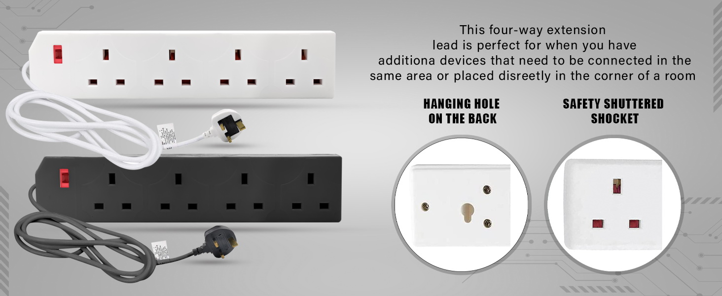 4 way extension lead