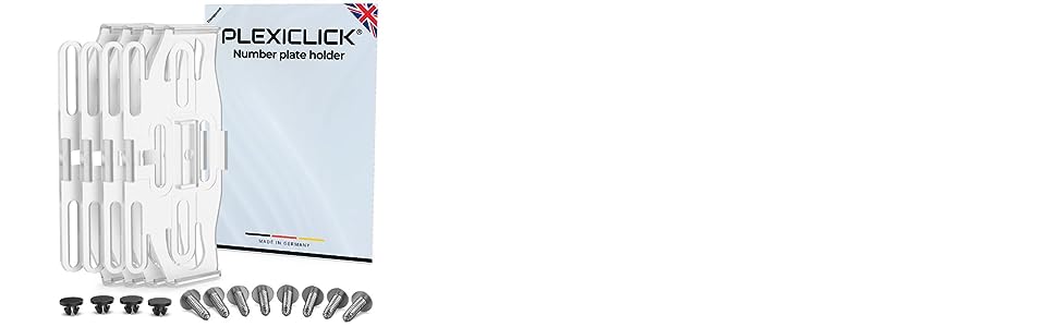 thumbnail image 2 of PLEXICLICK Universal Transparent Number Plate Holder – Frameless Clip-On Pair For Front & Rear, UK Legal, Clear 2 of 3