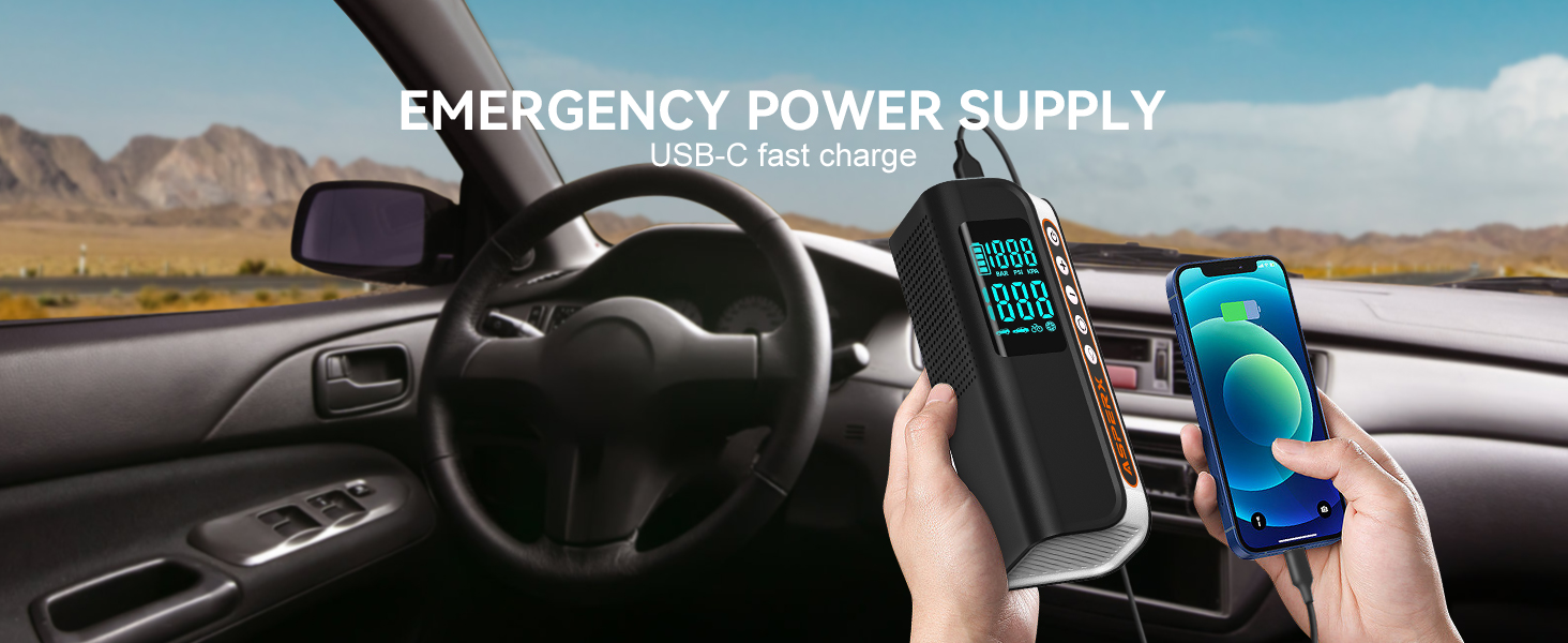 emergency power supply, usb-c fast charge your phone and all usb device