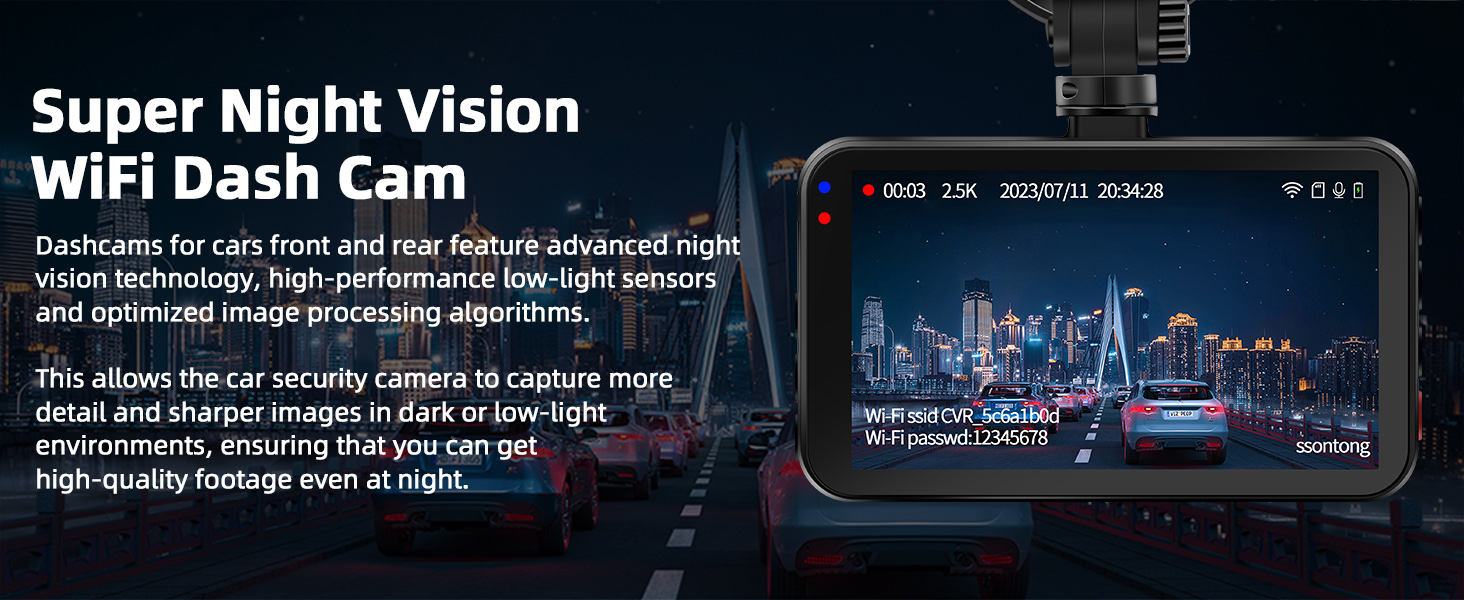 dash cam with sd card front and rear