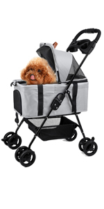 pet stroller cat stroller dog stroller for small dogs dog stroller with detachable carrier 
