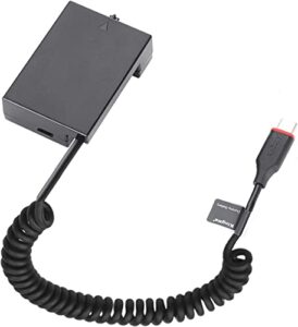 King Ma LP-E8 Dummy Battery Decoded LP-E8 Battery Power Supply Replacement for Type-C Spring Power Adapter Cable for Canon DSLR 550D 600D 650D 700D Cameras