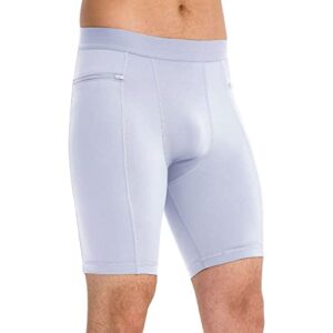 Sillictor Mens Compression Running Shorts with Zip Phone Pocket Anti Chafing Sports Underwear Men Tight Gym Shorts Shorts for Workout Football Cycling Training