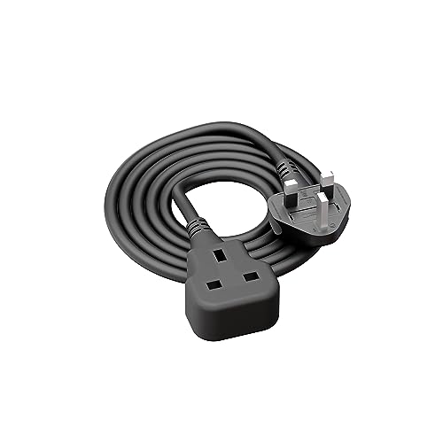 1 Meter Extension Lead Travel Power Strip Outdoor Black Single Plug Short Cable Heavy Duty 13 Amp Extension Cord Electrical Socke