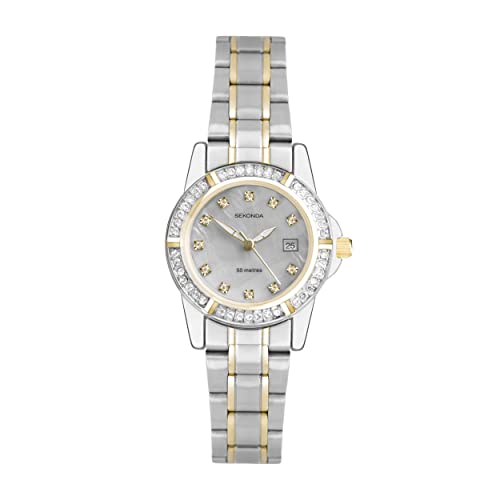 Sekonda Ladies 28mm Stone Set Dress Watch 50m Water Resistant Date Window