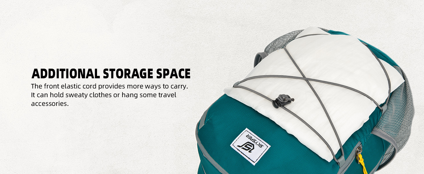 SKYSPER 12L FOLDABLE BACKPACK Additional Storage Space