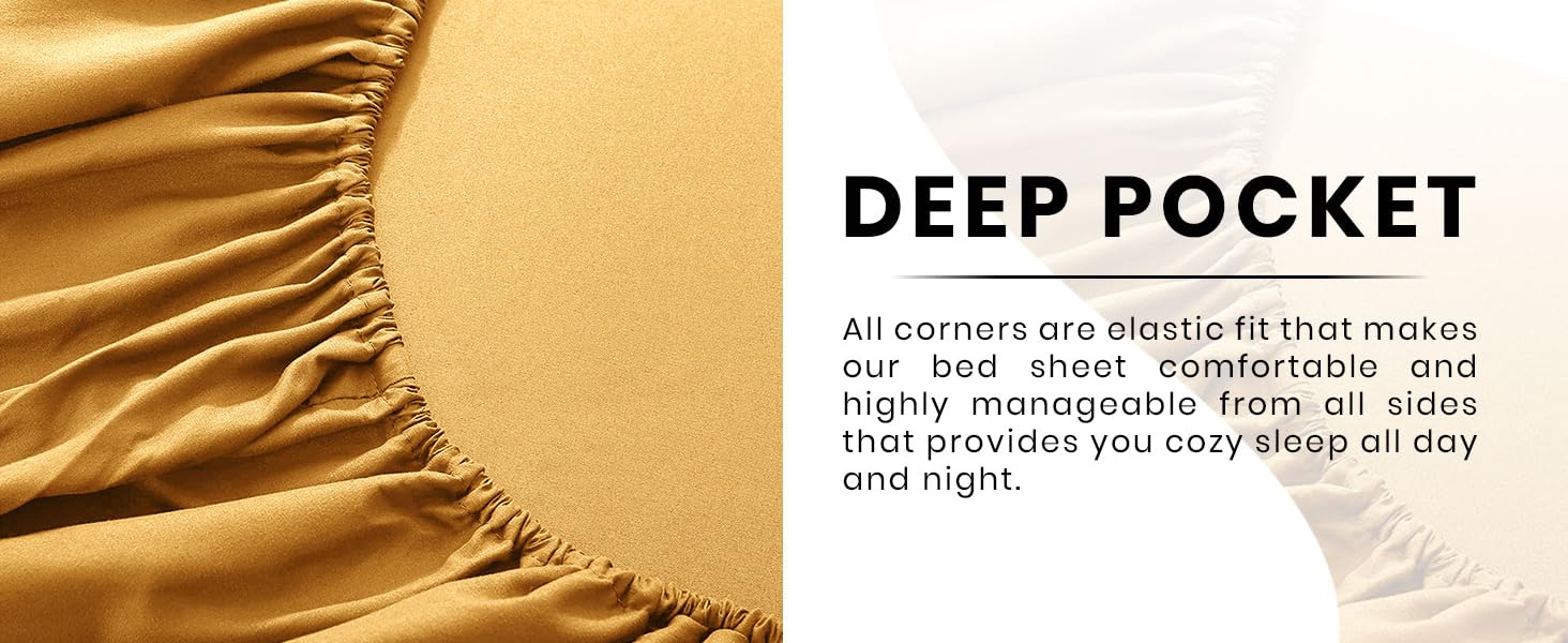 fitted sheet 40 cm ochre