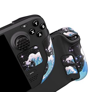 playvital Professional Textured Soft Rubber Pads Handle Grips for Steam Deck