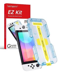 BERSEM [2 Pack Tempered Glass Screen Protector Compatible with Nintendo Switch OLED 7 inch 2021