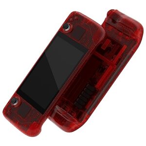 eXtremeRate Clear Red Custom Faceplate Back Plate Shell for Steam Deck