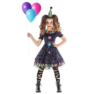 Morph Rainbow Creepy Clown Costume For Girls Kids Creepy Clown Costume Girls Scary Clown Costume Kids Girls Clown Hallowee