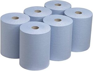 TPZ The Packaging Zone | Centre Feed Blue Rolls | Blue Recycled Paper Hand Towels | Multi-Purpose Use | 6 Pack