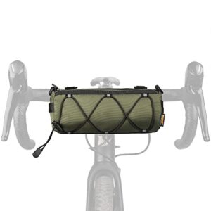Rhinowalk Bike Handlebar Bag Bicycle Front Bag Roll Bag 2.4L with Shoulder Strap for Mountain Road Bike Cycling Accessories (Army Green)