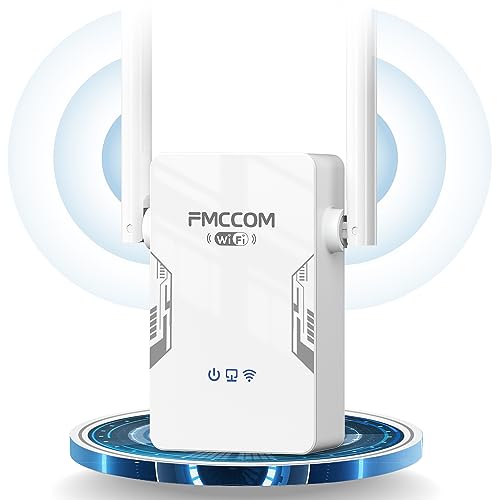 FMCCOM WiFi Extender Booster Wireless Internet Signal Booster WiFi Range Extender WiFi Booster Up to 2600SQ.FT WiFi Repeater Amplifier with Ethernet Port