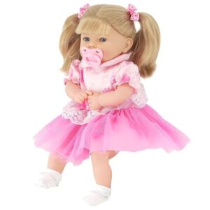 Bibi Doll - 18" Lifelike Large Size Soft Bodied Baby Doll Girls Boys Toy Dolly With Sounds and Dummy (Elizabeth)