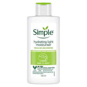 Simple Kind to Skin Hydrating Light Moisturiser UK’s #1 facial skin care brand* for 12-hour moisturisation 125 ml