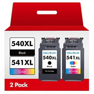 PG-540XL CL-541XL High Yield Ink Cartridges Black and Tri-Colour Combo Pack HALLOLUX Replacement for Canon 540XL 541XL Compatible for Pixma MX475 MX525 MG3650 MG3600 MG3250 MG2150 MG3100 MG3550 MG41