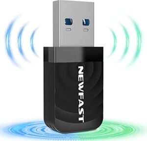 NEWFAST 1300Mbps Wireless USB WiFi Adapter 802.11ac Dual Band 5GHz&2.4GHz USB Wifi Dongle Wireless Network USB Wifi Adapter for PC Desktop Laptop For Windows 11/10 / 8.1/8