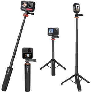 Osznmmg Extendable Gopro Tripod for Insta360 Selfie Stick Gopro Hero 10/9/8/7/6/5 Black/Gopro Max DJI Osmo Action Insta 360 AKASO Action and More Action Camera