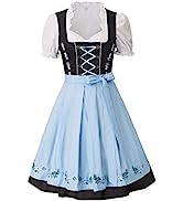 JASAMBAC Women's German Dirndl Dress Oktoberfest 3 Pieces for Oktoberfest Carnival