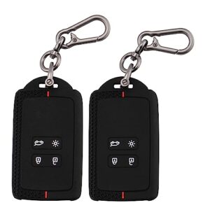 ERMWALR Car Key Full Cover Fit for Renault Clio Megane Koleos Kadjar Talisman Captur Espace Dacia Duster 4 Buttons Keyless Smart Card Case with Keychain 2 Pack (Rnl-BB)