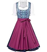 JASAMBAC Women's German Dirndl Dress Oktoberfest 3 Pieces for Oktoberfest Carnival