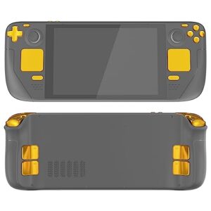 eXtremeRate Chrome Gold Replacement Full Set Buttons for Steam Deck