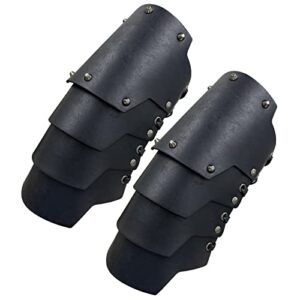 HiiFeuer Medieval Faux Leather 4 Layers Bracers Arm Armor