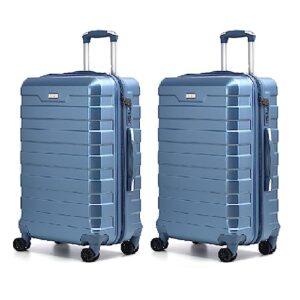 RMW Suitcase Cabin Size| Hard Shell | Lightweight | 4 Dual Spinner Wheels | Trolley Luggage Suitcase | Cabin 20" Carry on Luggage | Combination Lock (Ice Blue