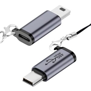 Seminer USB C to Mini USB Adapter (2 Pack)