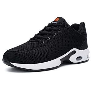 DYKHMILY Safety Trainers Men Women Lightweight Air Cushion Steel Toe Cap Trainers Safety Shoes Breathable Industrial Work Trainers