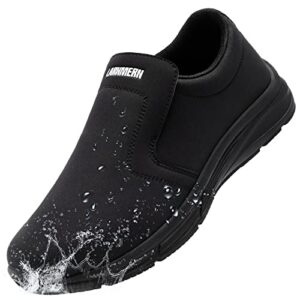 LARNMERN Non Slip Work Shoes Women Men Slip Resistant Waterproof Chef Kitchen Nurse Clog Trainers Comfortable Food Service Shoes Restaurant Hospital Cafe Slip-o