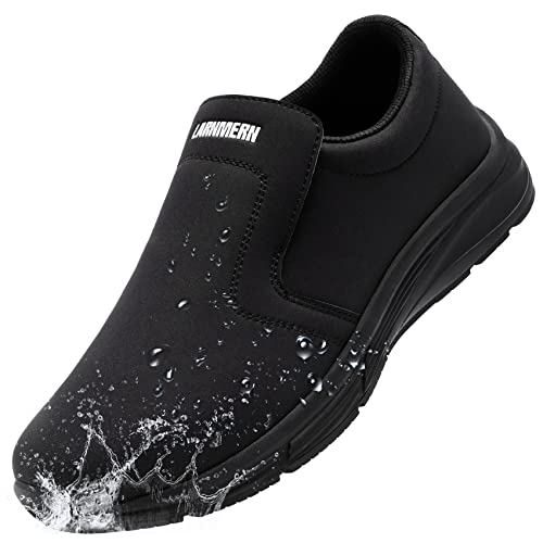 LARNMERN Non Slip Work Shoes Women Men Slip Resistant Waterproof Chef Kitchen Nurse Clog Trainers Comfortable Food Service Shoes Restaurant Hospital Cafe Slip-o