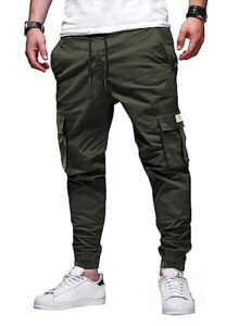 AlvaQ Cargo Work Trousers Mens Casual Work Pants Sweatpants Men Sports Bottoms with Pockets 32-4