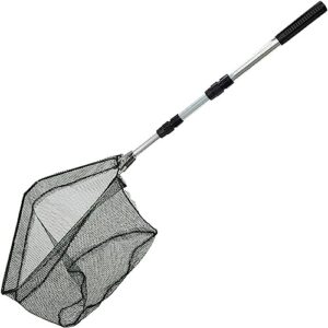 1ABOVE Fishing Landing Net - Telescopic Foldable Mesh Net for Carp Trout Fish - Long Handle Catcher for Adults Kids