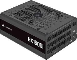 Corsair HX1500i Fully Modular Ultra-Low Noise ATX Power Supply - ATX 3.0 & PCIe 5.0 Compliant - Fluid Dynamic Bearing Fan - CORSAIR iCUE Software Compatible - 80 PLUS Platinum Efficiency - Black