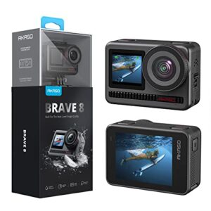 AKASO Brave 8 Action Camera - 4K60fps Ultra HD Video 48MP Photos Touch Screen Waterproof Action Camera Super Wide Angle 16x Slow Motion SuperSmooth Stabilization Underwater Camera with Accessory Ki