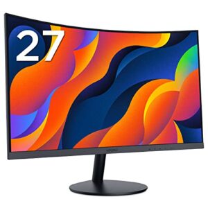 KOORUI 27-Inch Curved Computer Monitor- Full HD 1080P 75Hz Gaming Monitor 1800R LED Monitor HDMI VGA