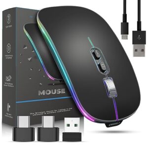 Wireless Mouse For Laptop With 2 Usb C Adapter