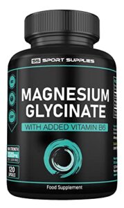 Magnesium Glycinate Supplements 1500mg & Vitamin B6 - 120 High Strength Capsules - 1500mg of Magnesium Providing 315mg Elemental Magnesium (Bisglycinate) - Pure Active Ingredie