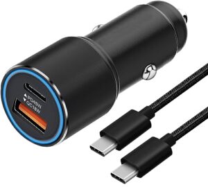 63W Super Fast Car Charger and Cable for Samsung Galaxy S23 S22 Plus Ultra/S21 S20 FE