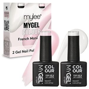 MYGEL by Mylee French Manicure Duo Gel Polish 2x10ml UV/LED Soak-Off Nail Art Manicure Pedicure for Professional